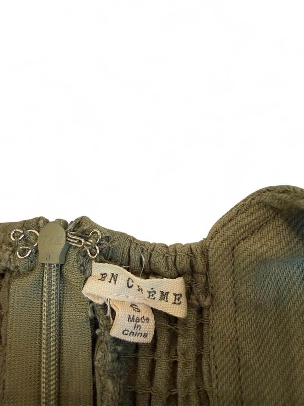 En Crème Green Utility Button-Down Mini Dress - Picture 8 of 8